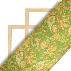 Buy Lime Green Floral Printed Muslin Fabric Online in Surat